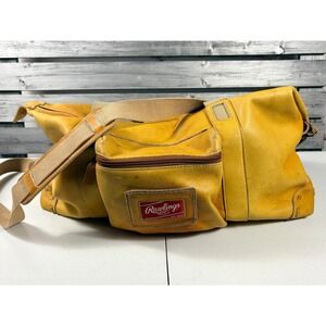 Vintage Rawlings Leather Duffel Baseball Bag Travel Luggage Gian Paolo Lombardo